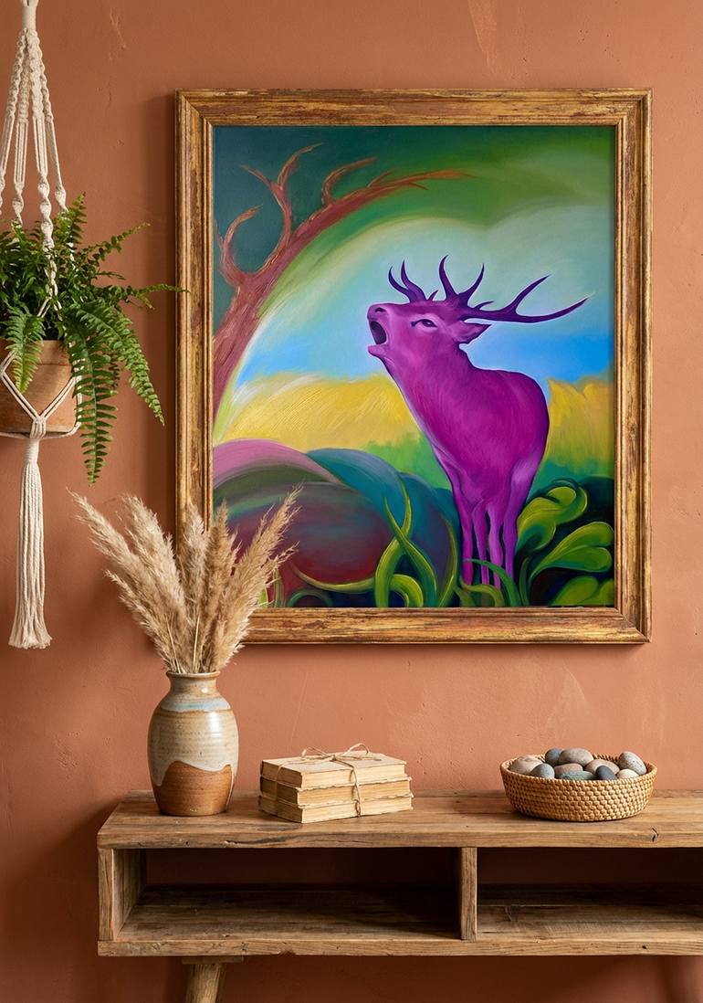 Original Pop Art Animal Painting by Sekar Rajagopal