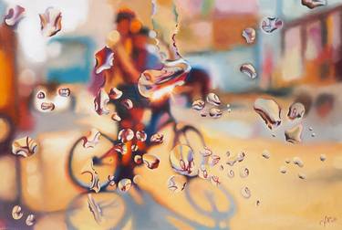 Original Abstract Bicycle Paintings by Hafsa Asad