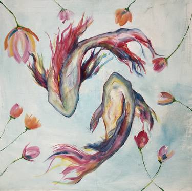 Print of Abstract Expressionism Fish Paintings by Olga Shatalova