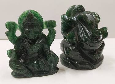 Laxmi & Ganesha - Green Eventurine thumb
