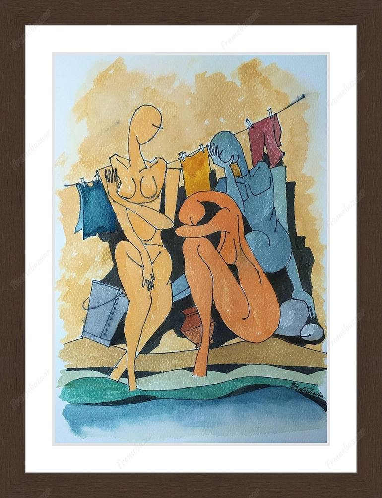 Original Abstract Expressionism Nude Painting by Satyakam Garg