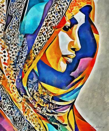 Original Abstract Expressionism Women Digital by Satyakam Garg