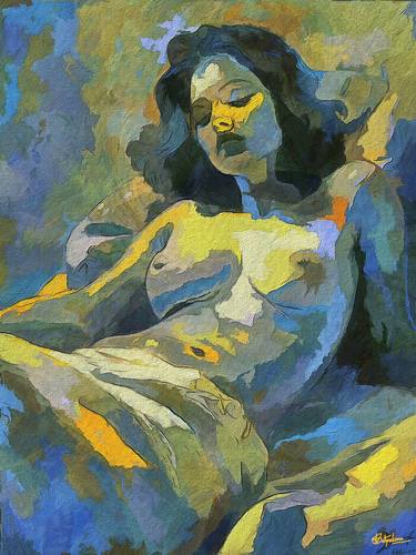 Original Abstract Expressionism Nude Digital by Satyakam Garg