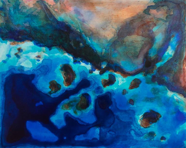 Original Nature Painting by Jackie Holms | Abstract Expressionism Art on Wood | Coast 6 - Eleutheromania, set me free!
