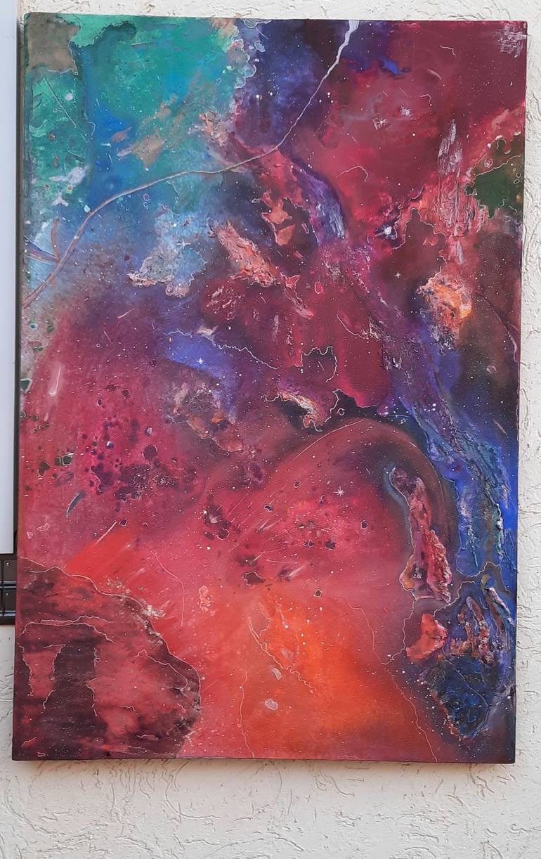 Original Abstract Outer Space Painting by Laiba Rasheed