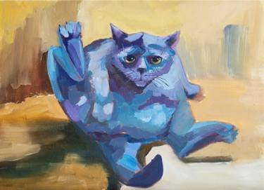 Original Expressionism Cats Painting by Liliana Weedmaart
