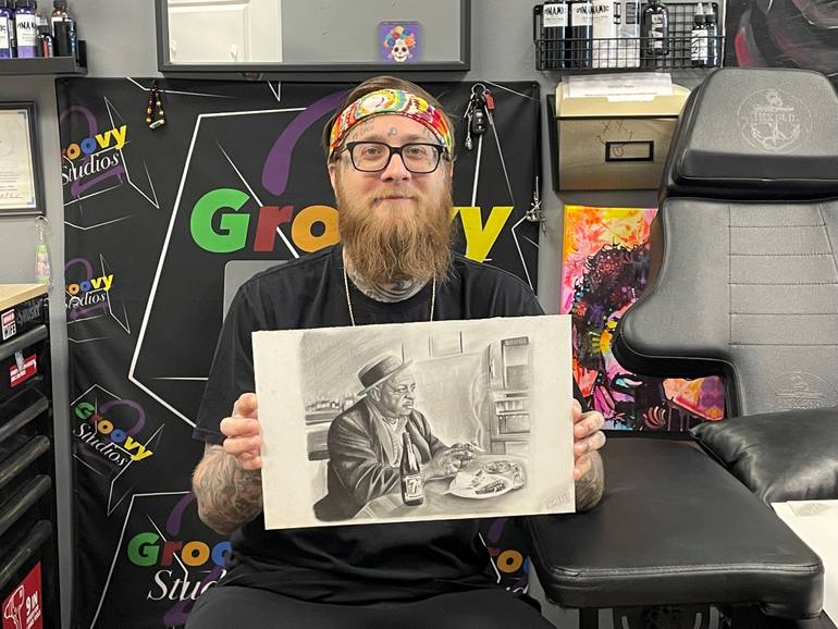 Original Figurative People Drawing by Ryan Dawson