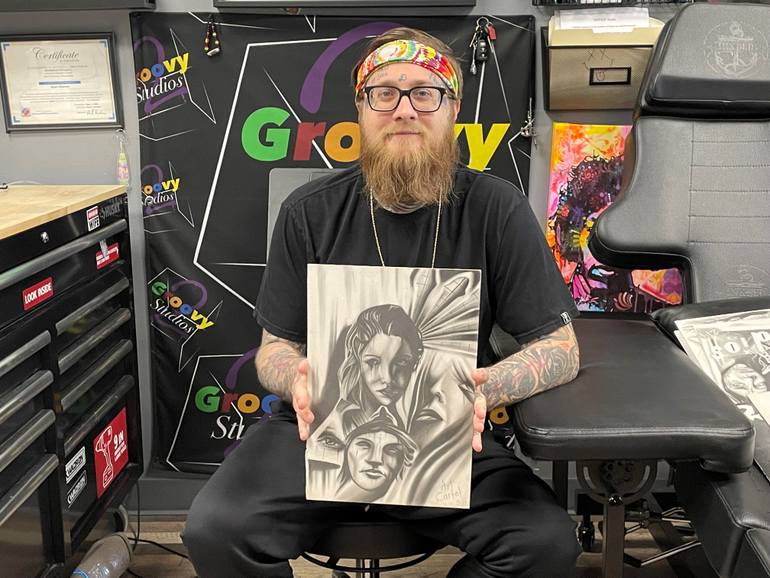 Original Abstract People Drawing by Ryan Dawson