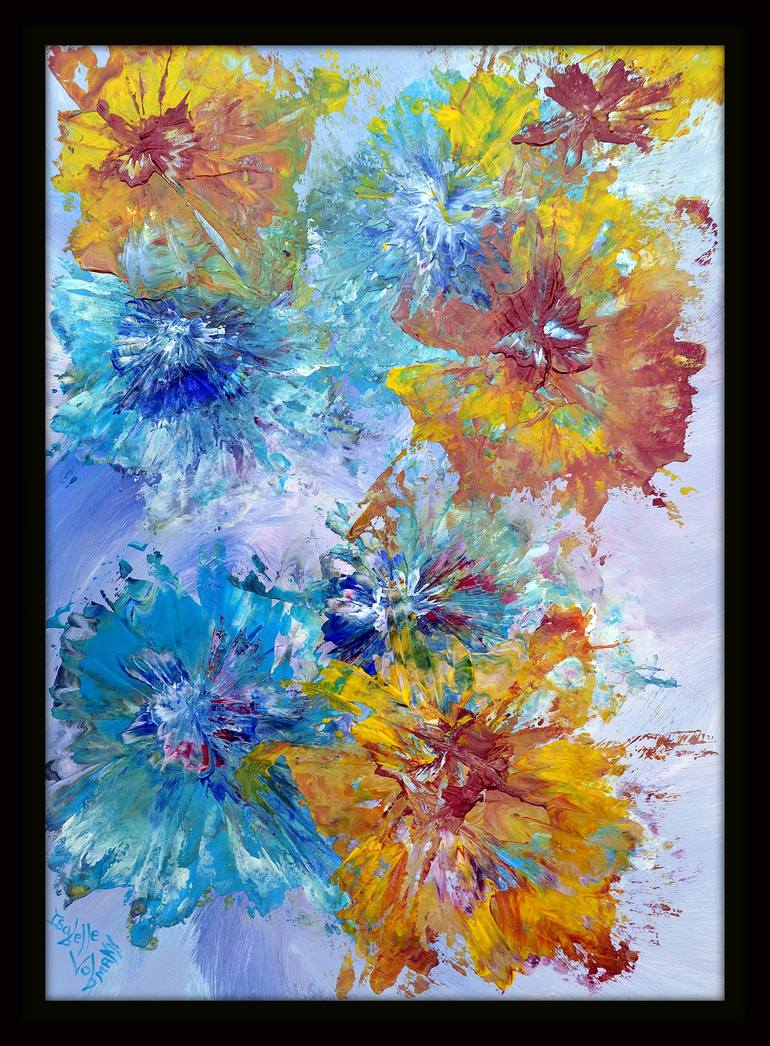 Original Abstract Expressionism Floral Painting by Isabelle Vobmann