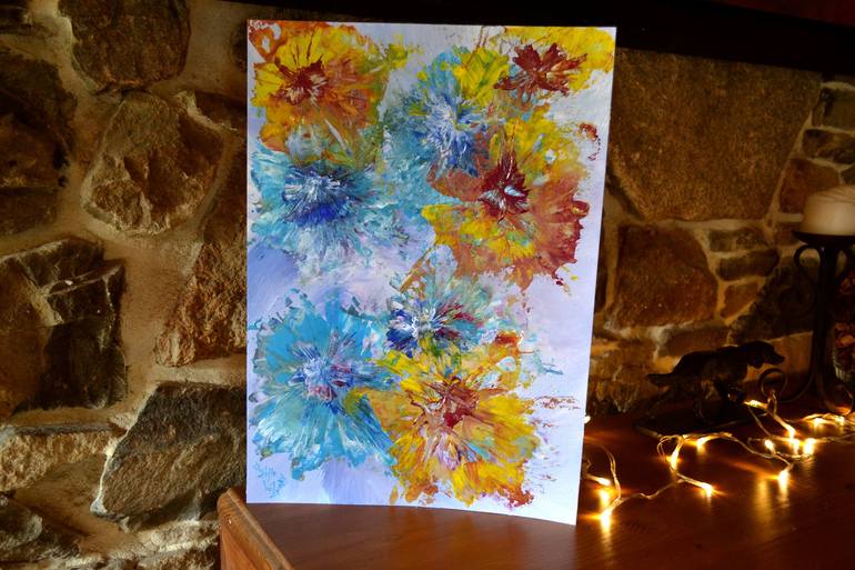 Original Abstract Expressionism Floral Painting by Isabelle Vobmann