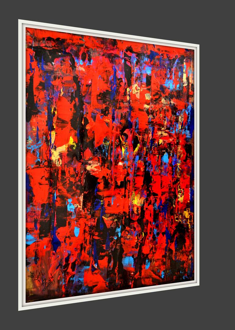 Red abstract Painting by Isabelle Vobmann | Saatchi Art