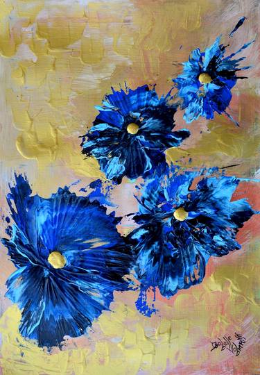 Original Abstract Expressionism Floral Paintings by Isabelle Vobmann