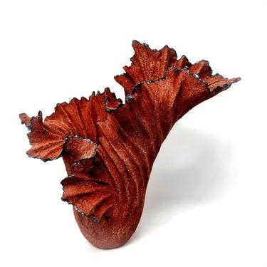 Wave Stonewear Sculpture, Red  // 178 thumb