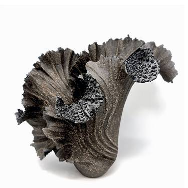 Black Stoneware Wave Sculpture // 199 thumb