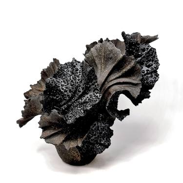 Black Stoneware Wave Sculpture // 200 thumb