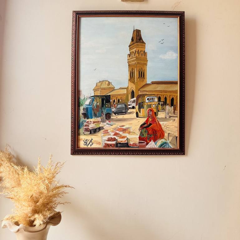 Original Architecture Painting by Iqra Farooqui