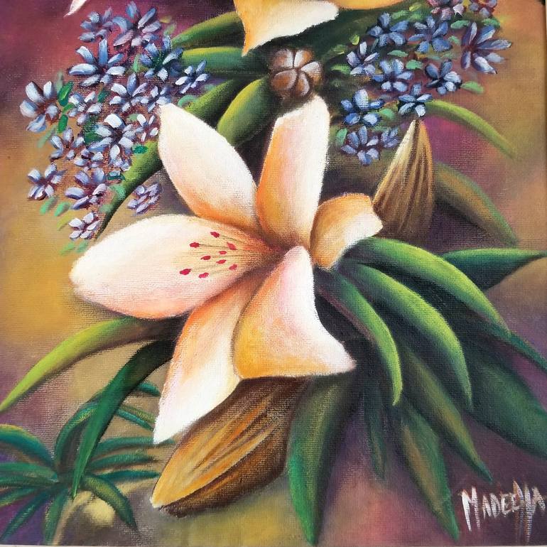 Original Floral Painting by Madeeha Rasheed