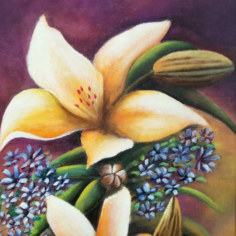 Original Floral Painting by Madeeha Rasheed