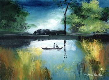 Original Fine Art Nature Mixed Media by Anil Nene