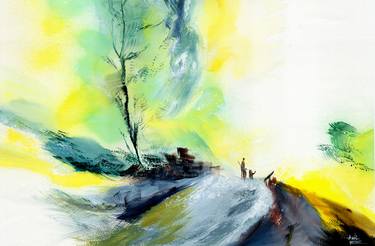 Print of Abstract Landscape Paintings by Anil Nene
