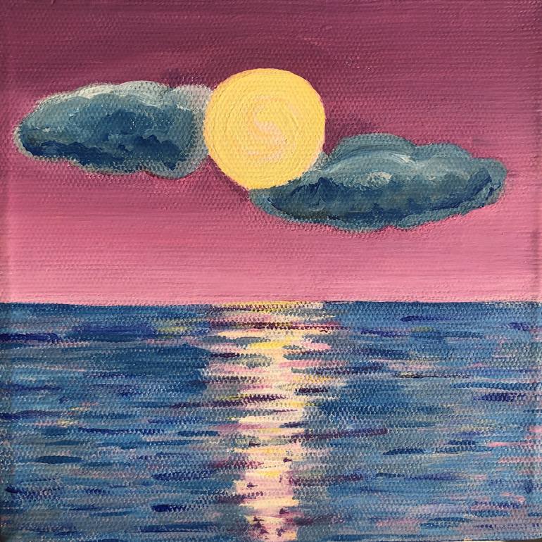 Pink Sunset Painting by Kseniya Grevizirskaya | Saatchi Art