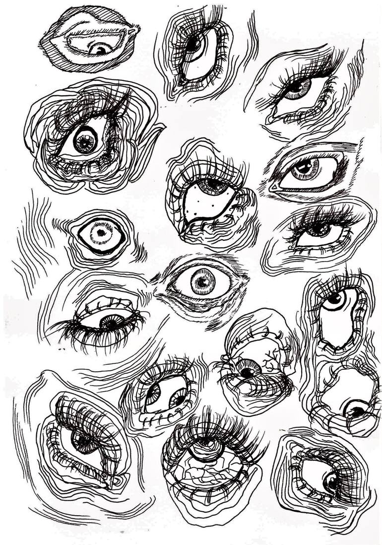 ink drawings of eyes