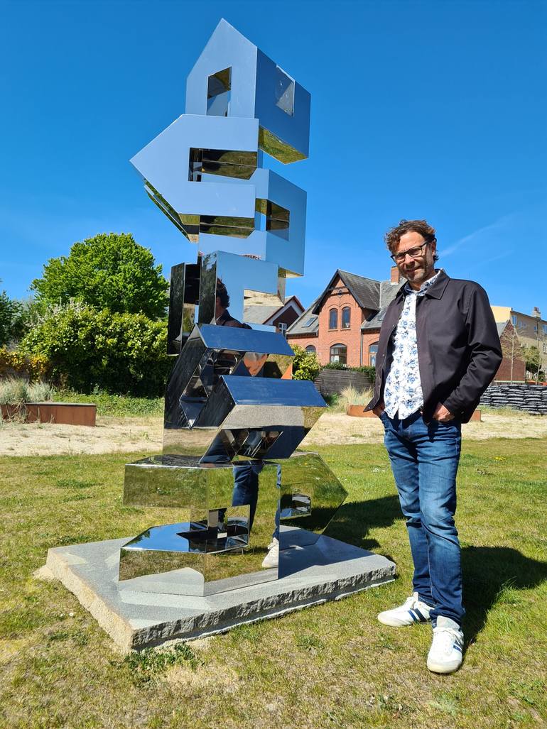 Original Abstract Outer Space Sculpture by Jens Ingvard Hansen