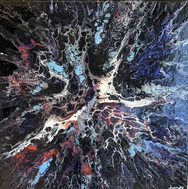 Original Abstract Expressionism Outer Space Paintings by Isabelle Rozotte