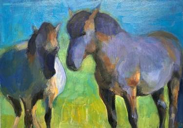 Original Figurative Horse Paintings by DIANA HAND