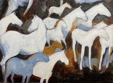 Original Abstract Horse Paintings by DIANA HAND