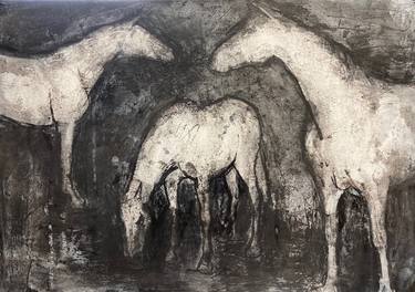 Original Black & White Animal Mixed Media by Diana Hand
