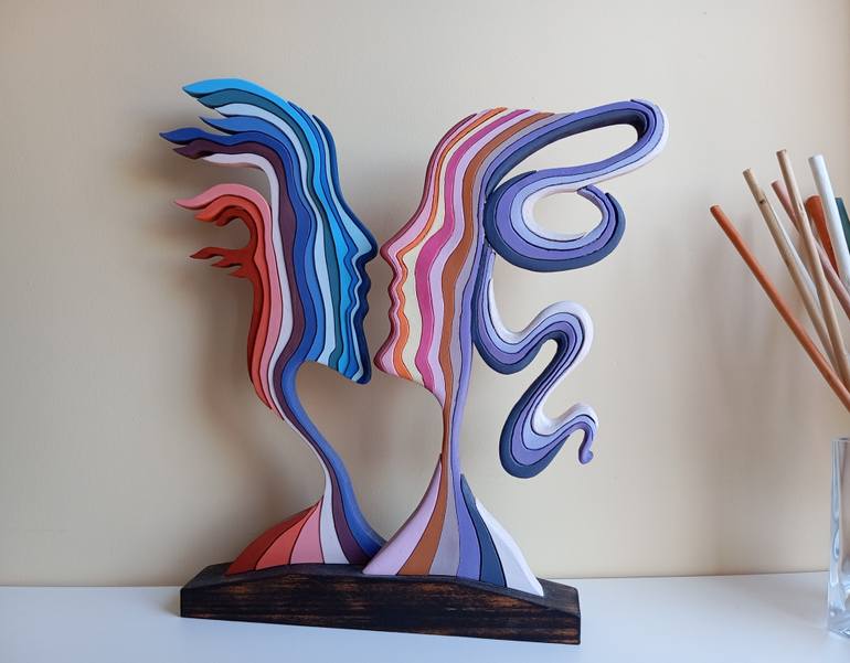 Original Abstract Expressionism Geometric Sculpture by José Manuel Solares