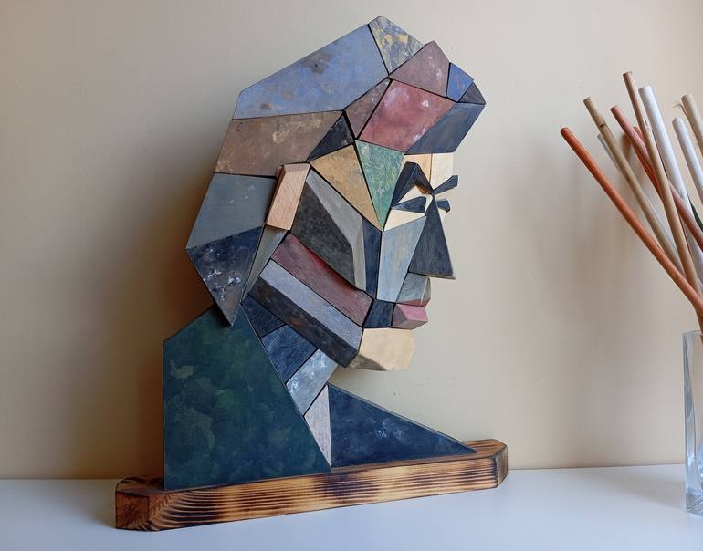 Original Cubism Geometric Sculpture by José Manuel Solares