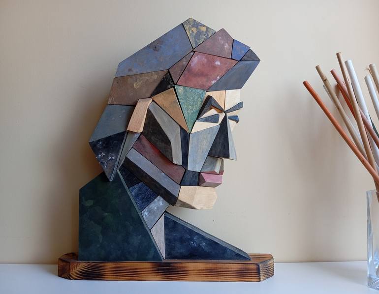 Original Cubism Geometric Sculpture by José Manuel Solares