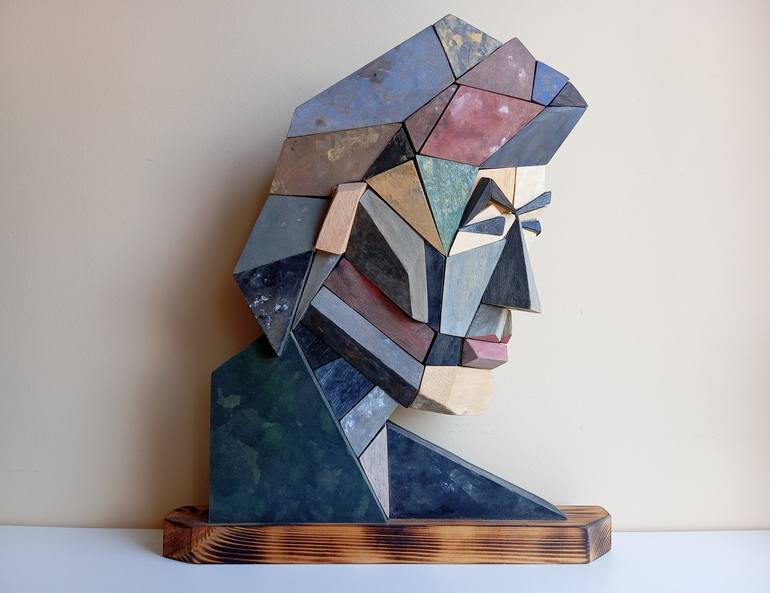 Original Cubism Geometric Sculpture by José Manuel Solares