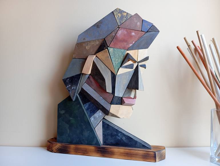 Original Cubism Geometric Sculpture by José Manuel Solares