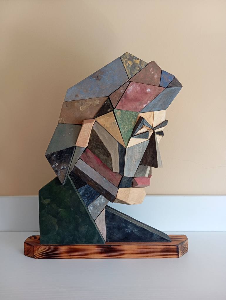 Original Cubism Geometric Sculpture by José Manuel Solares