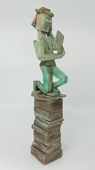 Original Cubism Calligraphy Sculpture by José Manuel Solares