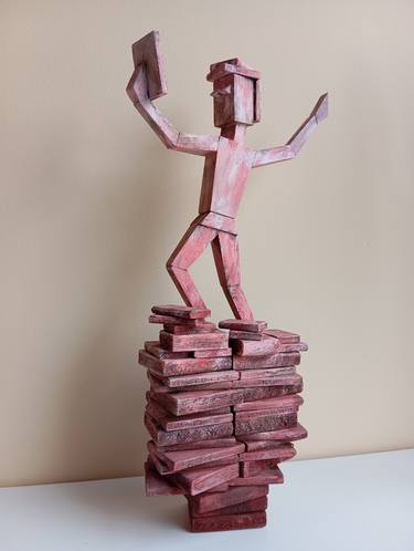 Original Cubism Time Sculpture by José Manuel Solares