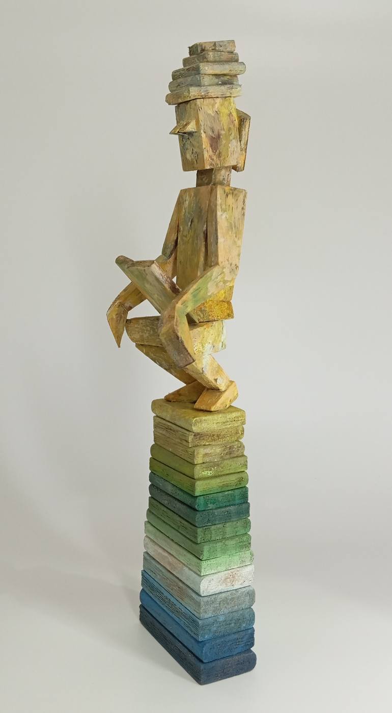 Original Cubism Calligraphy Sculpture by José Manuel Solares