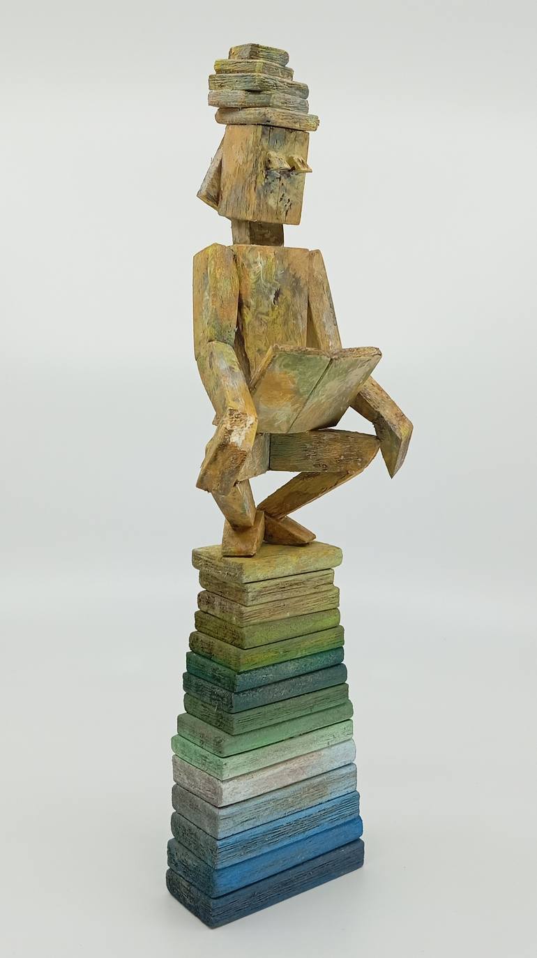Original Cubism Calligraphy Sculpture by José Manuel Solares