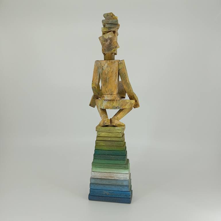 Original Cubism Calligraphy Sculpture by José Manuel Solares