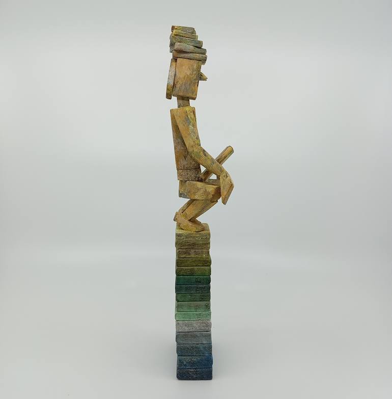 Original Cubism Calligraphy Sculpture by José Manuel Solares
