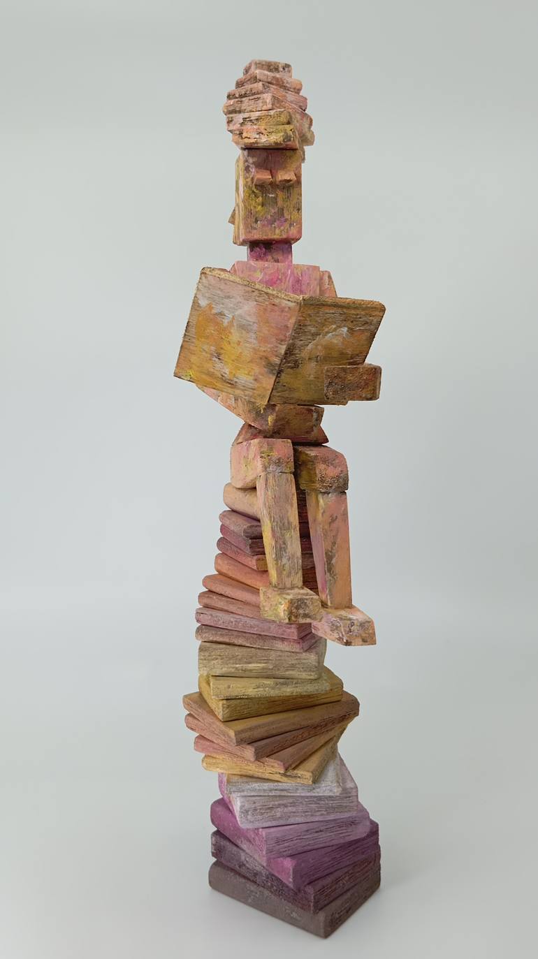 Original Cubism Calligraphy Sculpture by José Manuel Solares