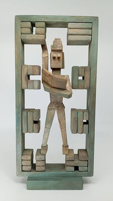 Original Cubism Calligraphy Sculpture by José Manuel Solares