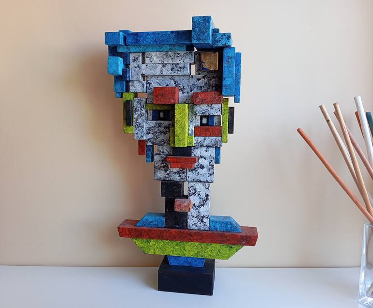 Original Cubism Geometric Sculpture by José Manuel Solares