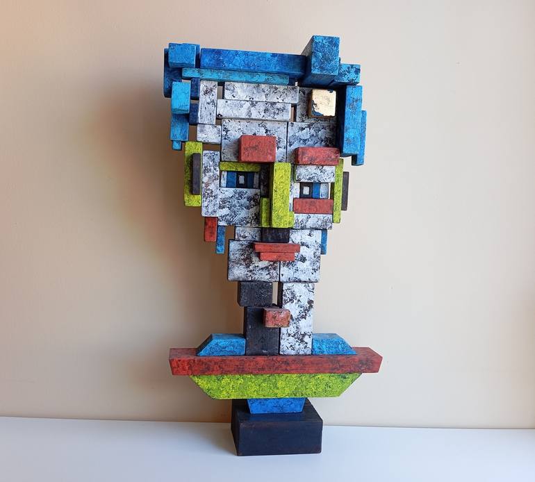 Original Cubism Geometric Sculpture by José Manuel Solares