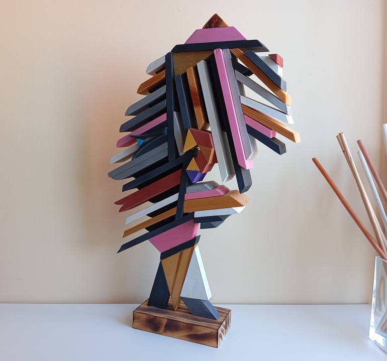 Original Cubism Geometric Sculpture by José Manuel Solares