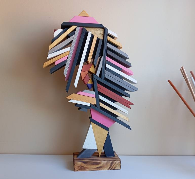 Original Cubism Geometric Sculpture by José Manuel Solares