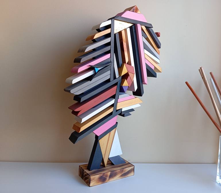 Original Cubism Geometric Sculpture by José Manuel Solares